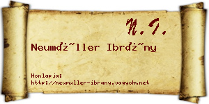 Neumüller Ibrány névjegykártya